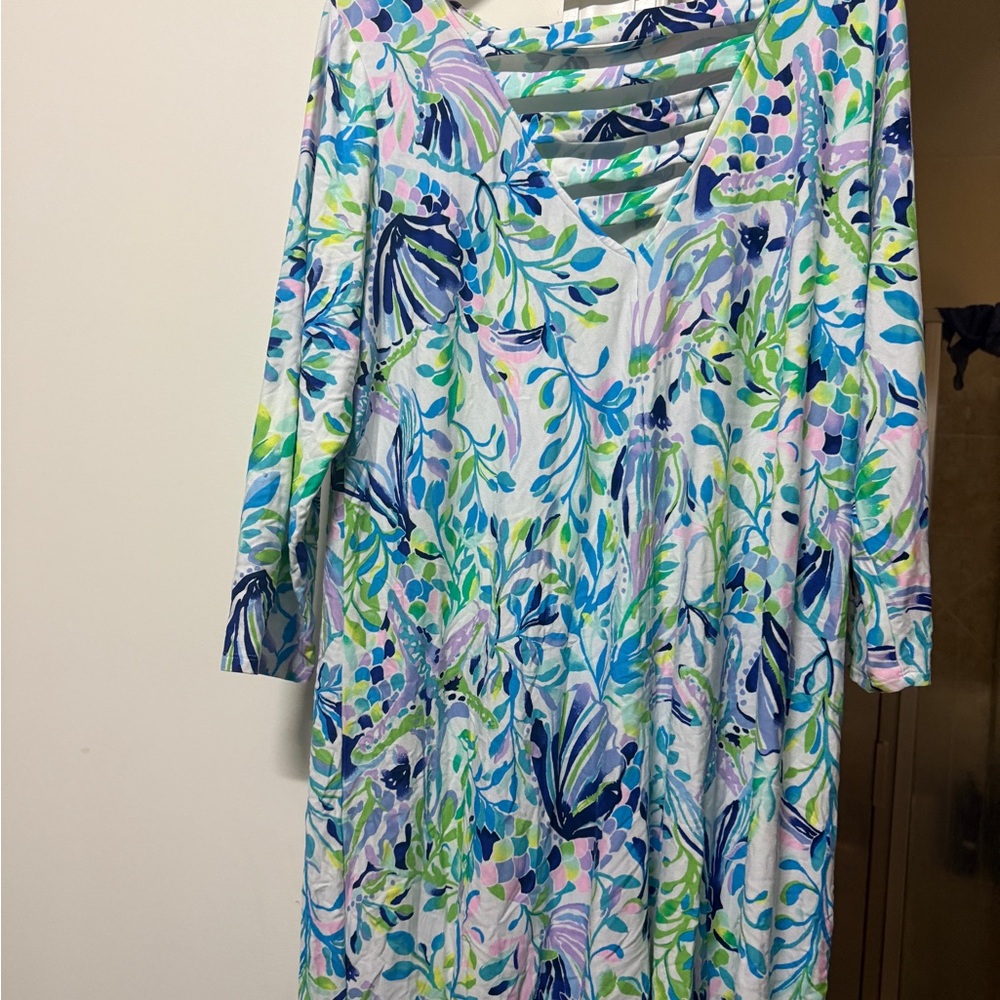 Lilly Pulitzer Ophelia Resort White Shell Beach Engineered Knit Dress XXL - Picture 3 of 4